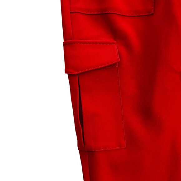 Theory Women's Size 00 Northside Admiral Crepe Red Oak Cargo Jogger Pants NEW - Picture 5 of 7